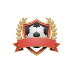 Soccer shield emblem logo isolated on transparent background