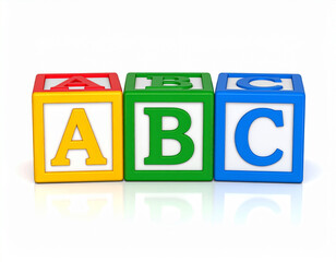 Colorful building blocks form the letters "ABC", representing foundational learning and early childhood education.