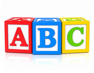 Colorful building blocks form the letters "ABC", representing foundational learning and early childhood education.