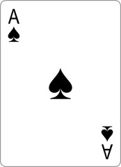 Flat Vector Illustration of Ace of Spades Playing Card