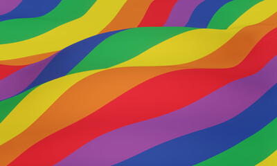 Abstract wavy rainbow colors. LGBTQ background