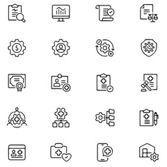  Healthcare Management Line Editable Icons set. Vector illustration in modern thin line