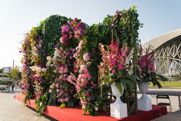 Flower arrangement "Summer Garden" at the International Flower Festival in St. Petersburg