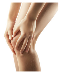 Knee Scrape on transparent background. A superficial abrasion of the skin on the knee, often due to a fall or accident.