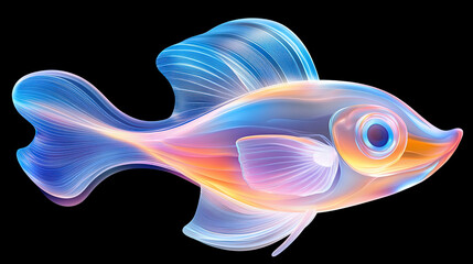 Abstract Glowing Fish Design