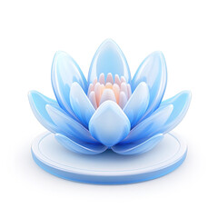 Fototapeta premium 3D Rendered Blue Lotus Flower on a Platform