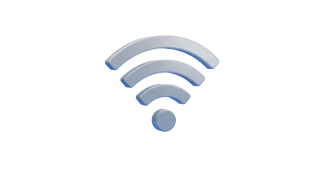 Wifi Signal Indicator, Internet Connection Symbol on Transparent Background