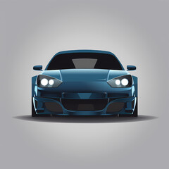 Blue Sports Coupe: Sleek design, powerful headlights, and a bold stance define this blue sports coupe, ready for the open road. 