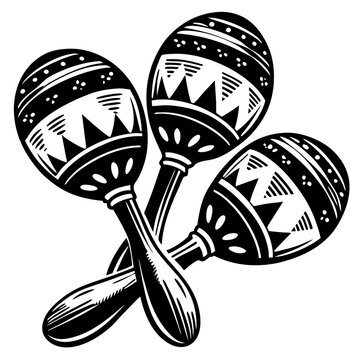 black maracas musical instruments clip art preview