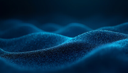 Abstract 3D rendering of a wave pattern with dots and a smooth fabric-like texture