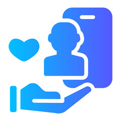 Influencer Marketing — a person with many followers on phone icon icon