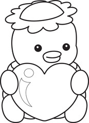 Outline of Kawaii japanese mythology Kappa sticker cute.
Coloring pages of Cute kappa mascot ghost japanese.