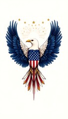 Eagle, American Flag, Art
