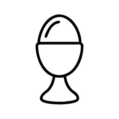 Obraz premium Egg Cup Outline Icons For Breakfast Table Kitchen Essentials Set
