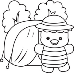 Outline of Kawaii japanese mythology Kappa sticker cute.
Coloring pages of Cute kappa mascot ghost japanese.