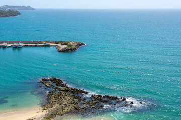 Aerial View of La Caracola Beach on Margarita Island, Venezuela