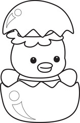 Outline of Kawaii japanese mythology Kappa sticker cute.
Coloring pages of Cute kappa mascot ghost japanese.