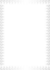 Fototapeta premium Silver Christmas tree frame. Festive greeting template with Christmas tree elements. Bright border