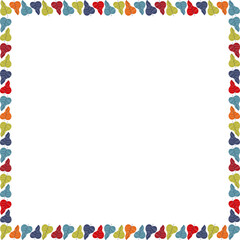 Colorful leaves autumn simple frame. Thanksgiving border template. Frame with empty space for your text