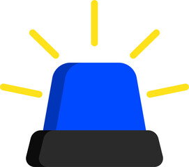 Siren Blue Icon Simple Flat Emergency Alert