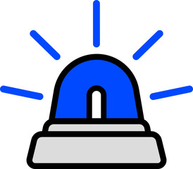 Black Line Siren Icon In Blue