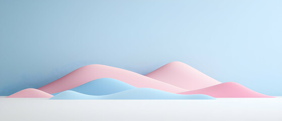 Pastel Geometric Mountains Background Design