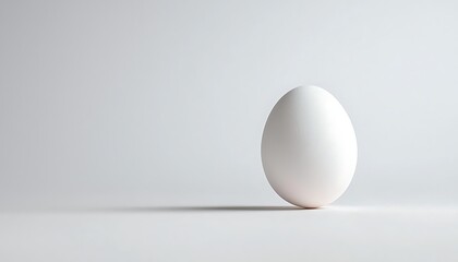 Single white egg with minimalist background. (1)