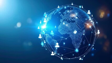 Global network connecting people around the world with digital technology - Powered by Adobe