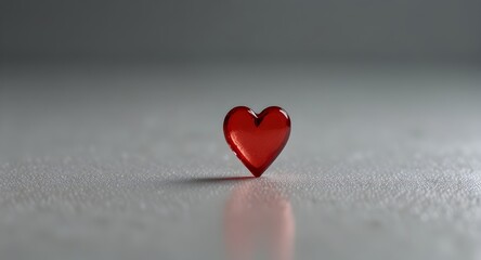 Fototapeta premium A red heart-shaped object prominently displayed on a white canvas table. 