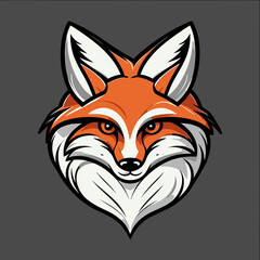 Obraz premium A Stylized Fox Head With Orange And White Fur Is Set Against A Dark Gray Evoking Charm