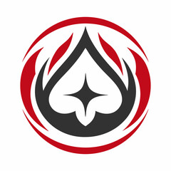 eSports Logo Symbol with Flame and Spade