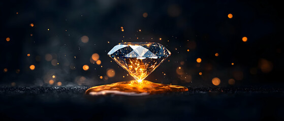 Radiant Diamond Centerpiece In Dark Background