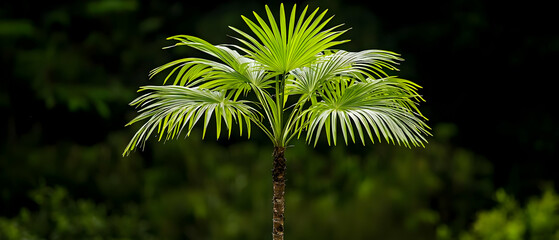 Detailed Close Up Of A Palm Tree In A Lush Forest