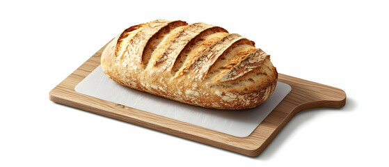 Artisan Bread Loaf on Wooden Cutting Board