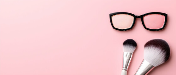 Pixel Art Makeup Accessories On Pink Background