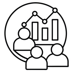 Analytics Icon in Silhouette Style – Business Data Visualization Symbol with Bar and Line Graphs for Reports, Dashboards, and Infographics
