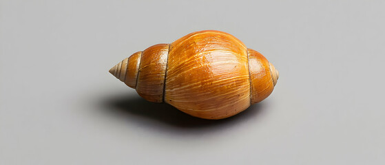 Closeup Of A Smooth Light Brown Spiral Seashell