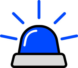 Blue Siren Icon For Emergency Warnings