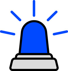 Blue Siren Icon For Hazard Notifications