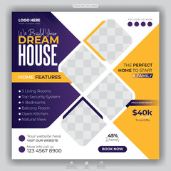 Dream House Advertisement Social Media Post Design Template