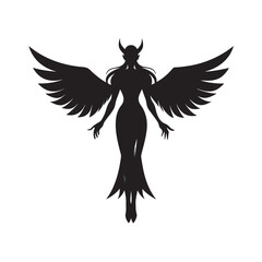 Fantasy Woman With Wings In Sky