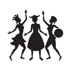 Obraz premium Tribal Dancers Playing Drums Celebration Scene