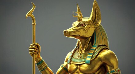 anubis golden statue 