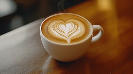 Aromatic heart-shaped latte art