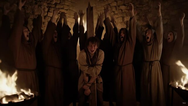 Satan Demon exorcism by group