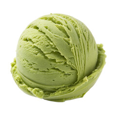 Matcha Ice Cream Delight: A close-up shot showcases a single, perfectly scooped ball of matcha ice cream, its vibrant green hue promising a refreshing, authentic taste experience.