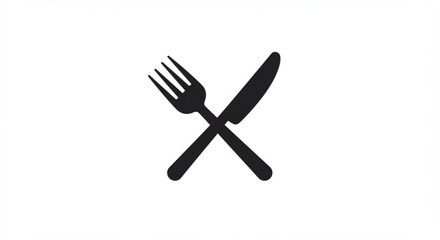 Fototapeta premium Black fork and knife icon