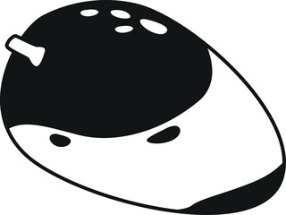 Mango tropical fruit black-and-white vector illustration