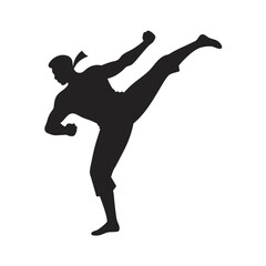 Martial Artist In High Kick Pose