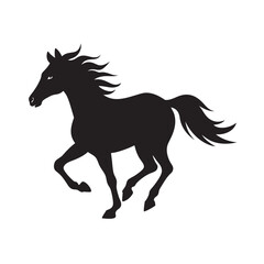 Wild Horse Galloping In Open Field